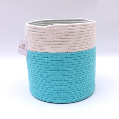 XXL extra large customize low MOQ cotton rope woven basket for blanket laundry toys