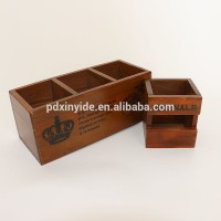 cubby wooden storage basket desktop storage basket