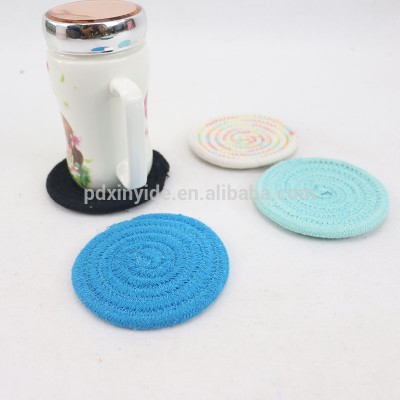 Dining room woven round cotton rope table placemat